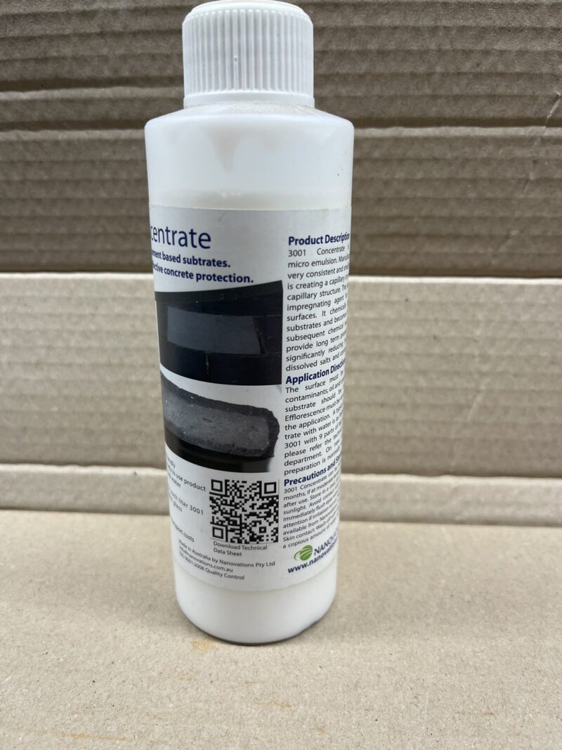 Etykieta Nanovations 3001 Concentrate z opisem produktu