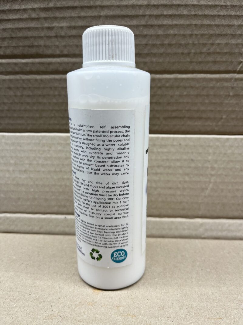Tyl butelki Nanovations 3001 Concentrate z opisem i sposobem uzycia